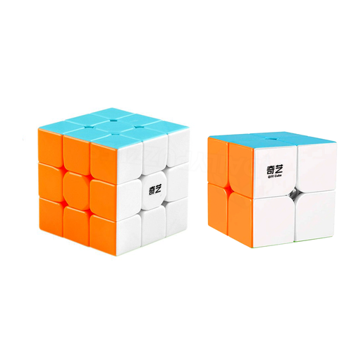 QiYi 3x3 & 2x2 Speed Cube Set - Stickerless - DailyPuzzles